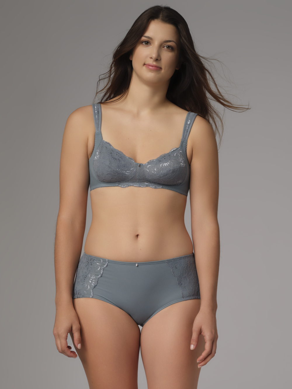 Comazo Damen Hüft-Slip Farbe Ozean mit Spitze