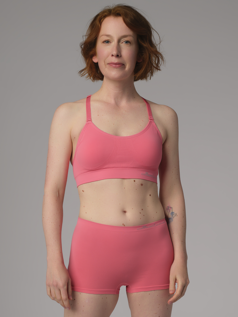 Comazo Damen Seamless Soft-BH/Sport BH Farbe Grenadine