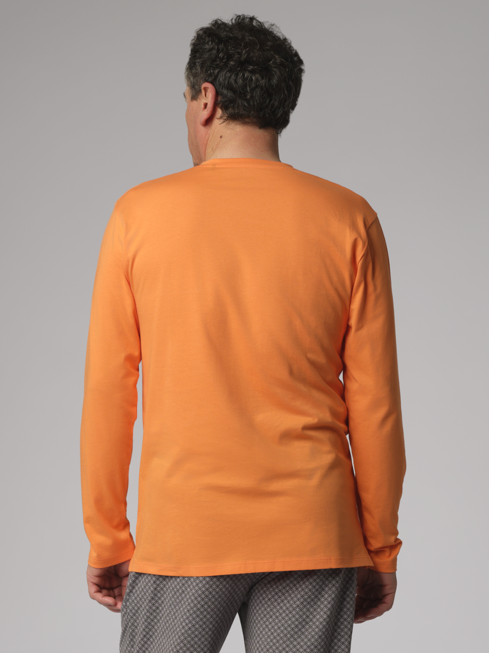 Comazo Herren Shirt langarm Farbe Orange aus Baumwolle