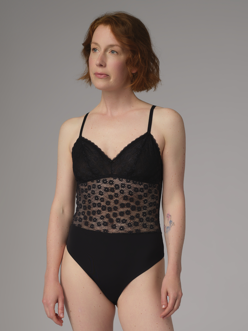 Comazo Damen Body mit Spitze Farbe Schwarz