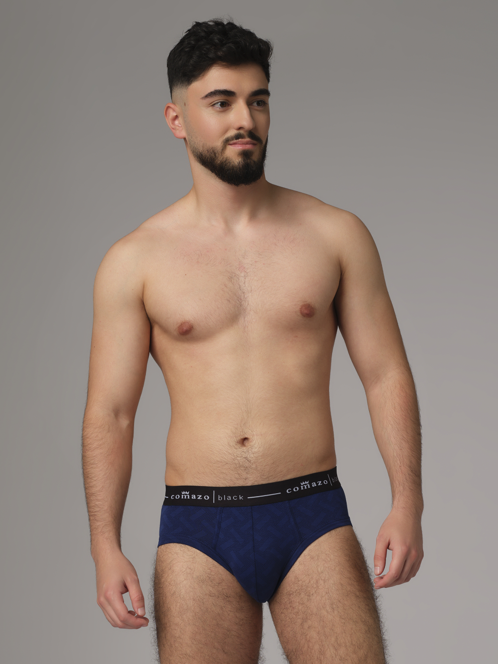 Comazo Herren Retro Slip Farbe Blau-Bedruckt