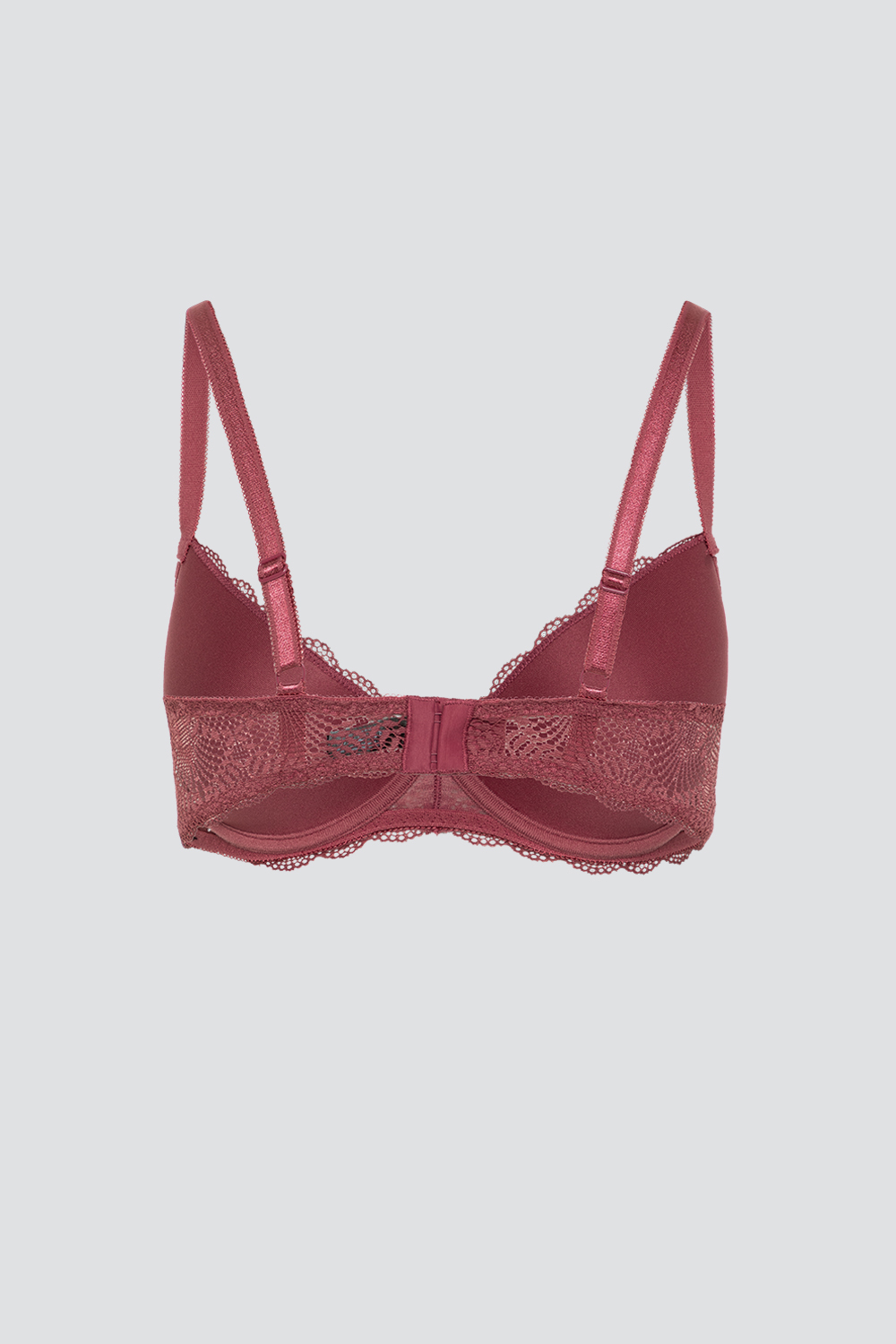 Comazo Damen Schalen-BH Farbe Berry mit Spitze 