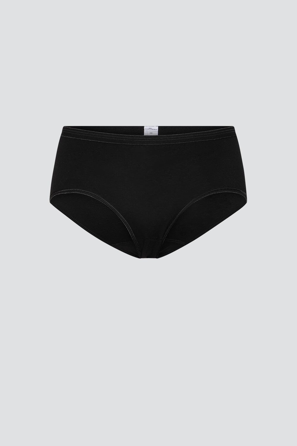 Comazo Damen Hüft-Slip aus Feinripp-Qualität Farbe Schwarz aus Baumwolle