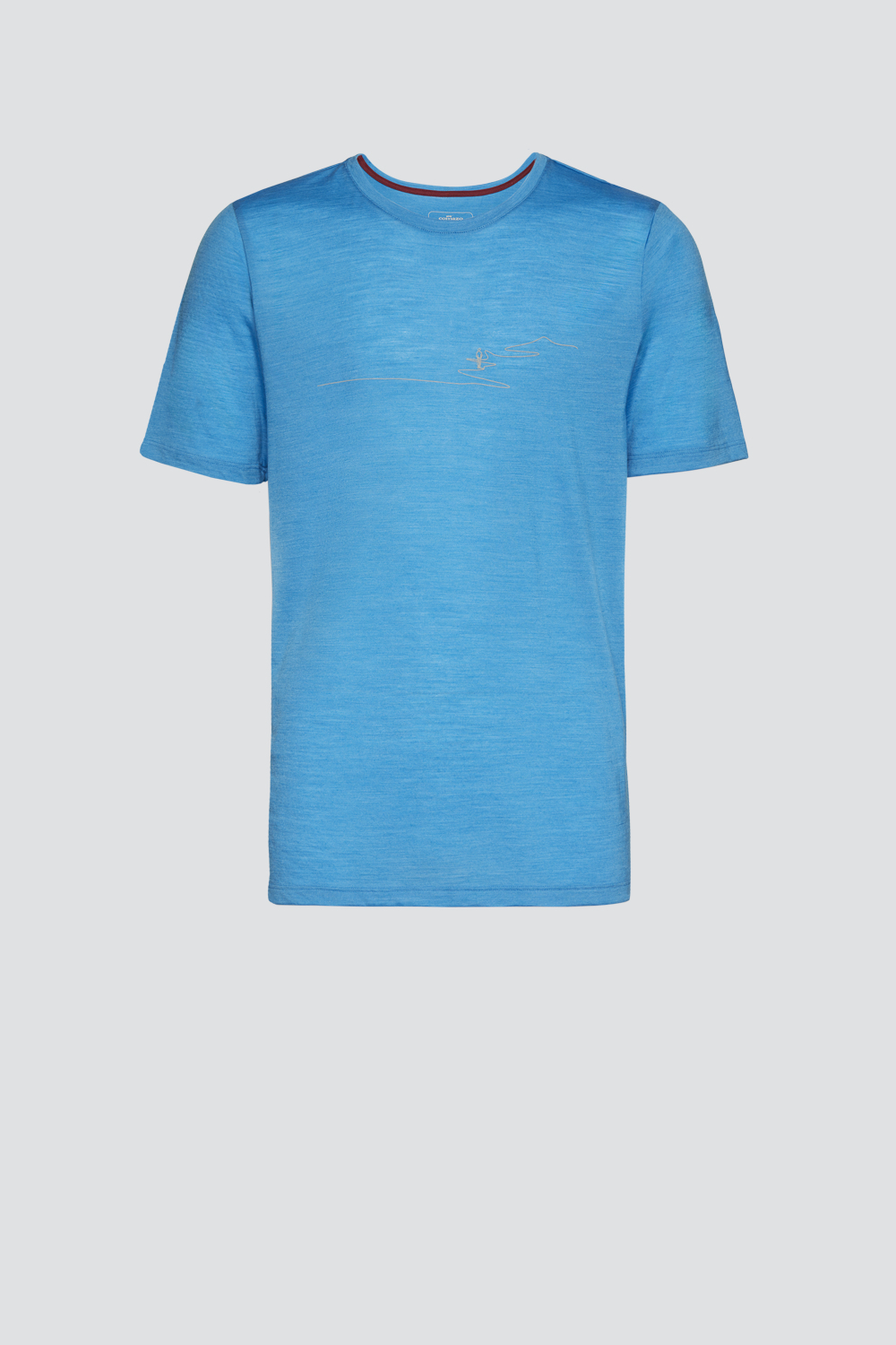 Comazo Herren Shirt aus Wolle-Lyocell-Mischqualität mit Motivdruck Farbe Blue