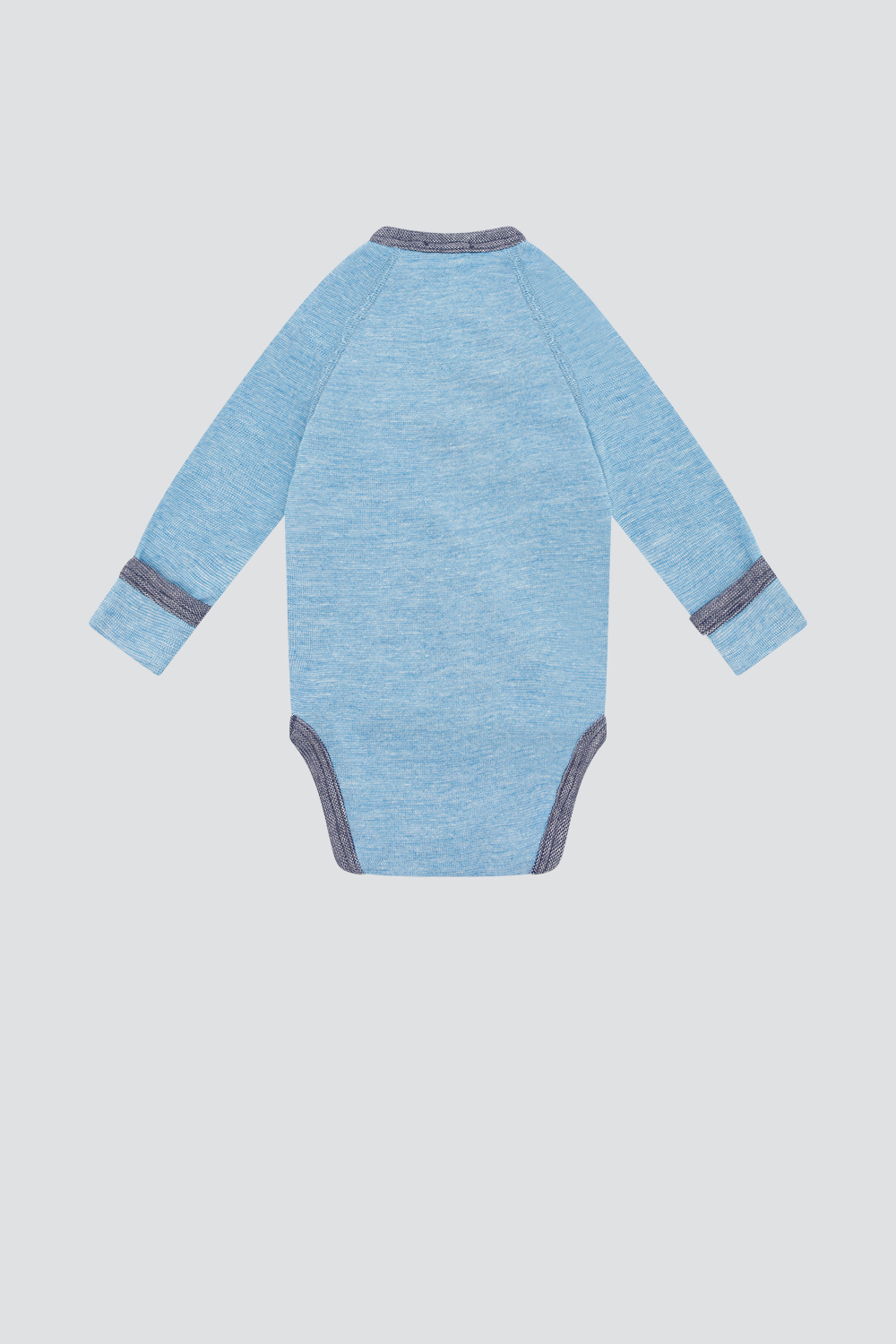 Comazo Baby Body mit Wolle-Seide Farbe Hellblau-Melange