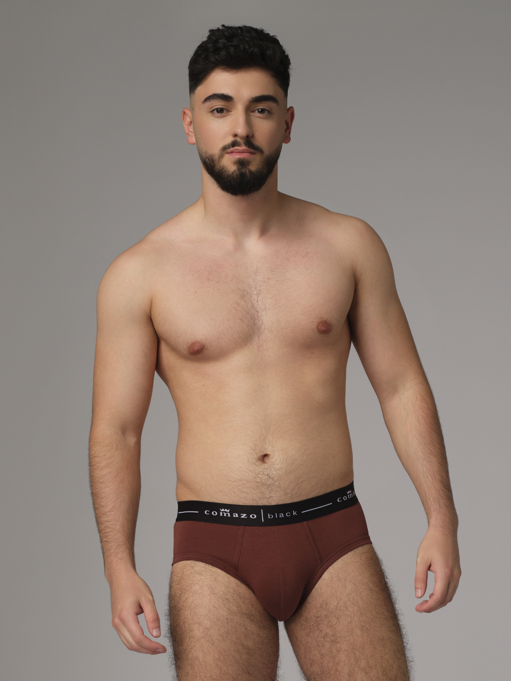 Comazo Herren Retro-Slip Farbe Cognak